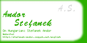 andor stefanek business card